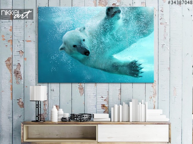 Your favorite animal to the wall with a picture of a polar bear on canvas