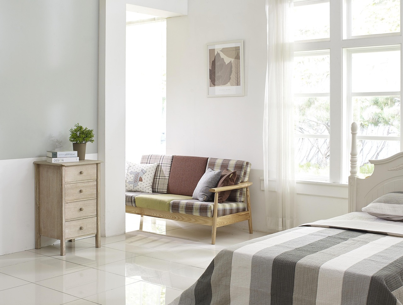 Pastelkleuren slaapkamer met luxueuze Franse stijl.